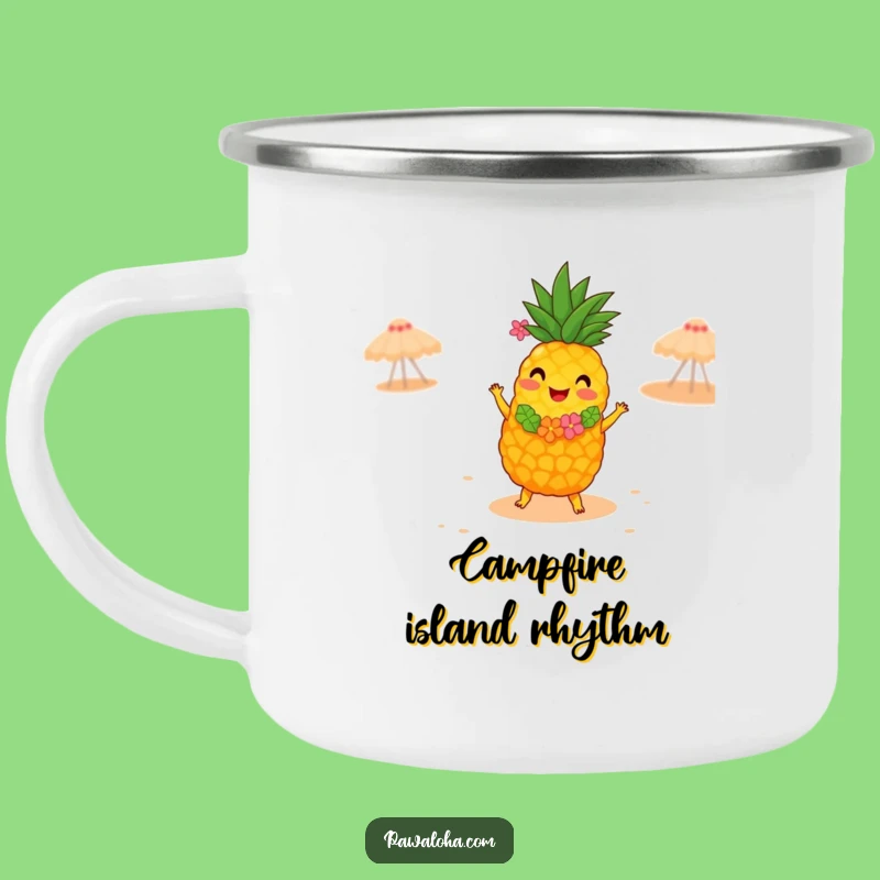 Funny Pineapple Hula Dancer Camping Mug - Tropical Outdoor Gift!