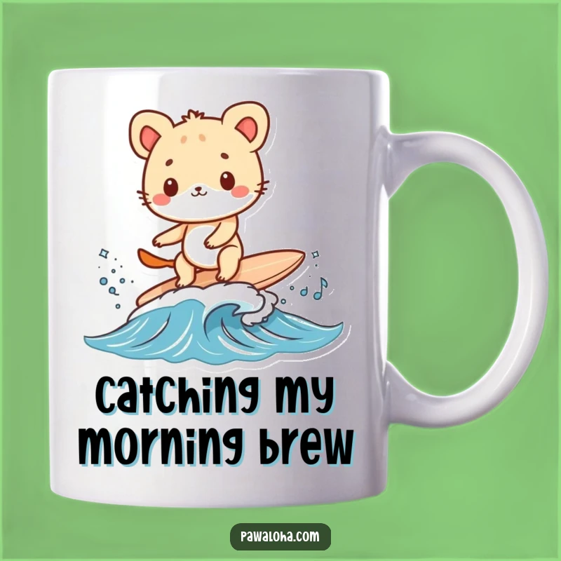 Funny Surfing Animal Mug - Tiny Board, Big Waves & Fun Gift