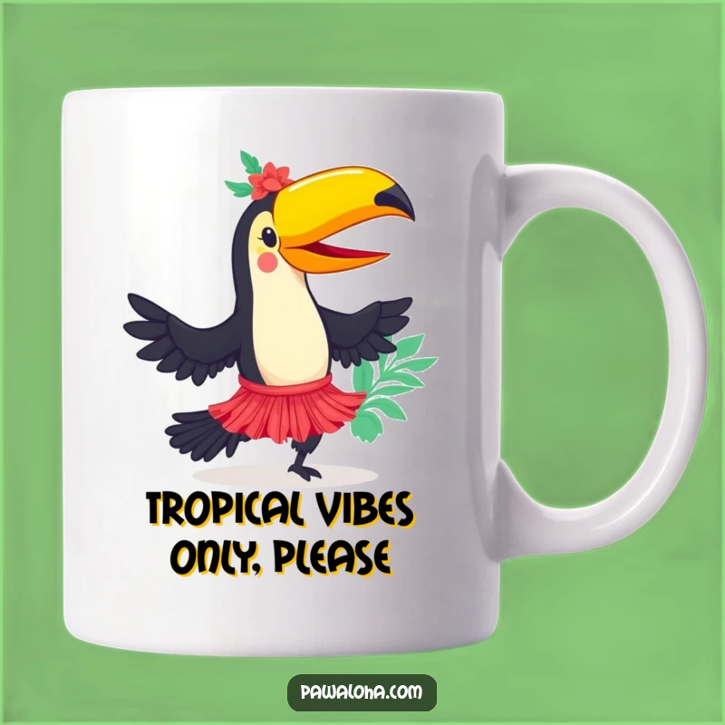 Funny Toucan Hula Dancer Mug: A Joyful Tropical Bird Gift for Laughter