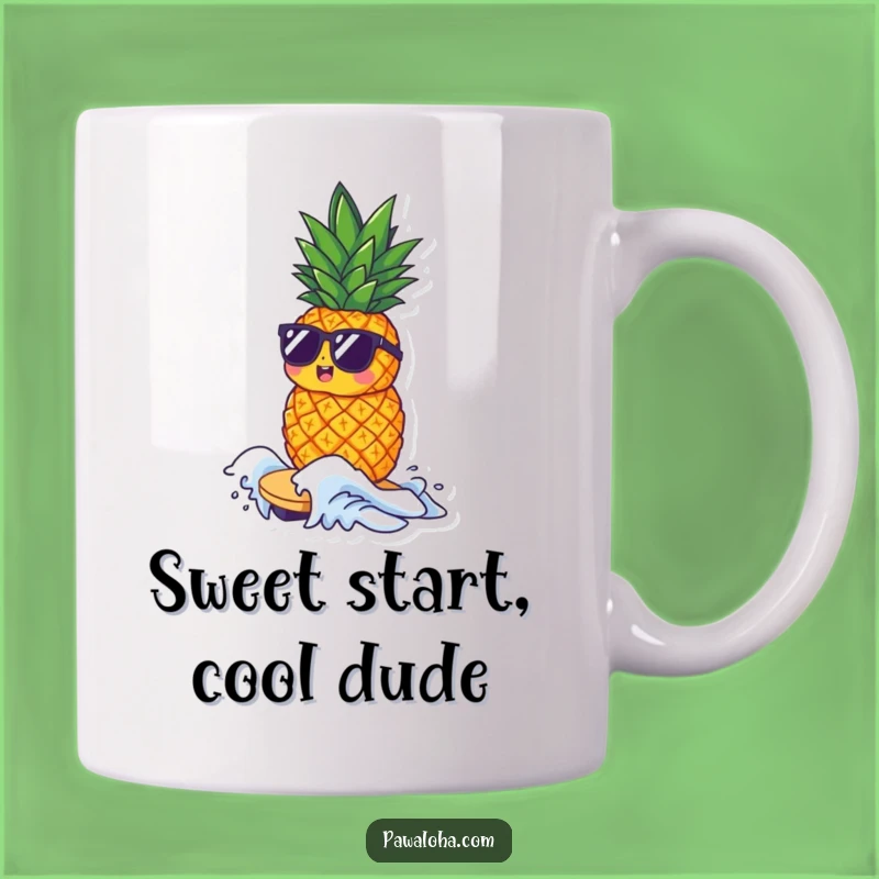 Funny Pineapple Wave Rider Mug: Cool Character, Surfing Fun, Perfect Funny Gift!