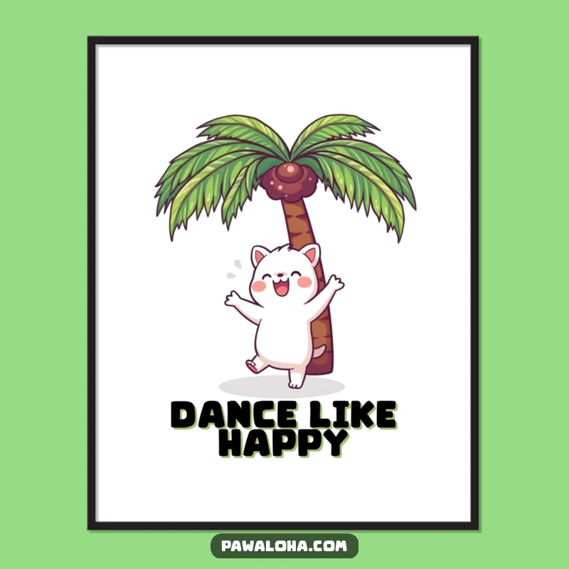 Funny Kawaii Dance Animal Digital Art Print: Instant Tropical Party for Your Walls