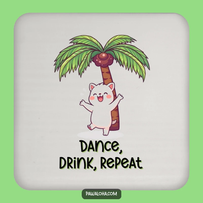 Funny Kawaii Dance Animal Drink Coaster: Protect Surfaces with Tropical Moves