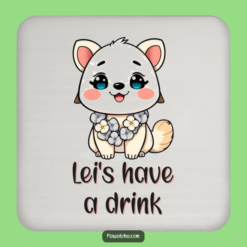 Funny Kawaii Aloha Animal Drink Coaster: Protect Surfaces with Tropical Smiles