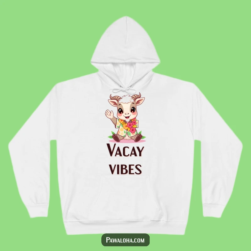 Funny Aloha Goat Hoodie - Cozy Tropical Party Sweatshirt for a Funny Gift
