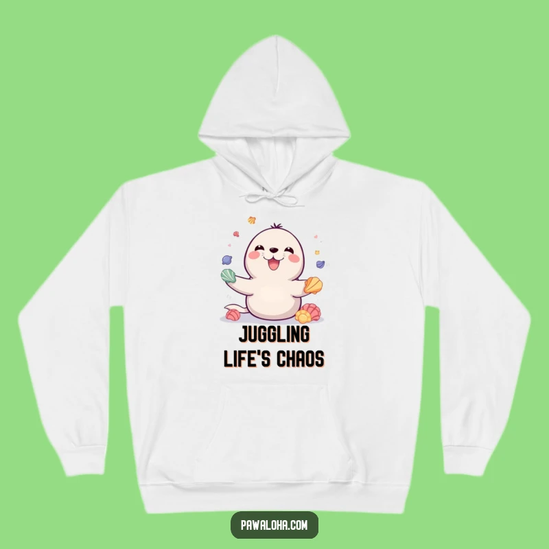 Funny Juggling Seal Hoodie - Cozy Playful Gift for Seal Lovers!