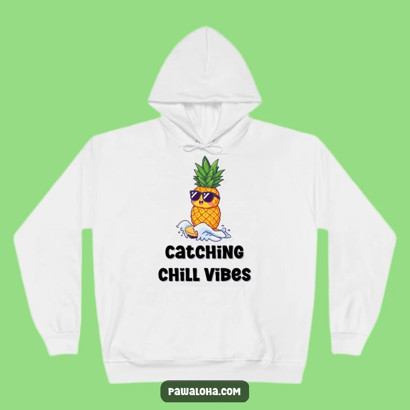 Funny Pineapple Surf Hoodie: Cool Character, Beach Comfort, Cozy Funny Gift!