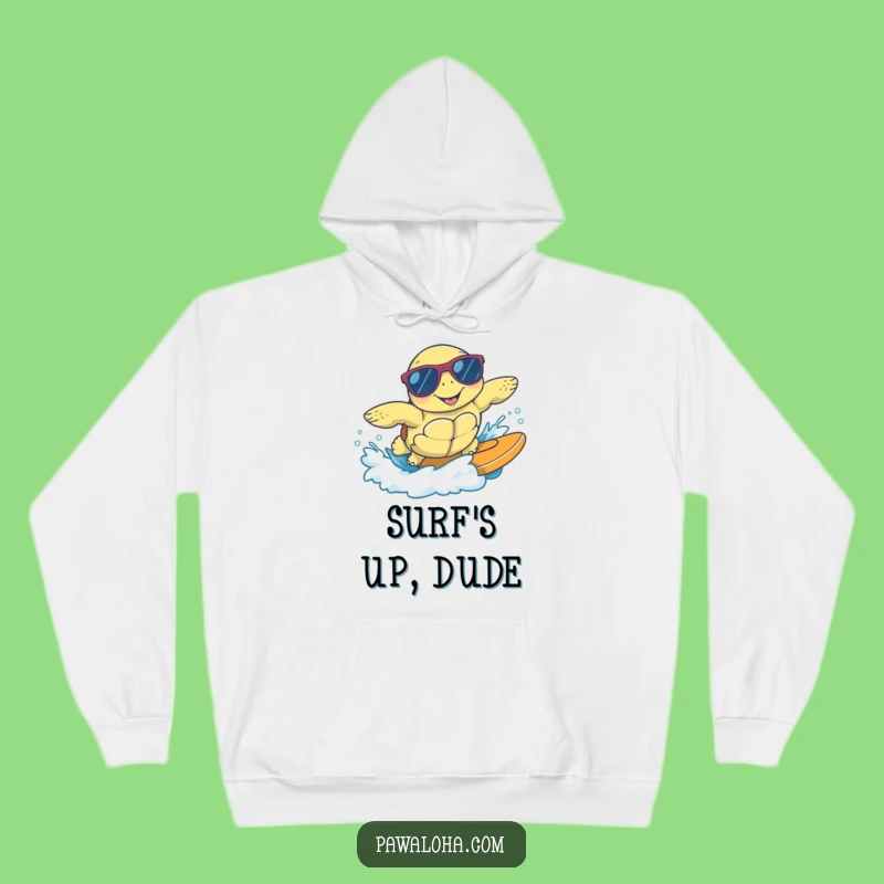 Funny Surfing Sea Turtle Hoodie - Cozy Sunglasses Gift for Surfers!