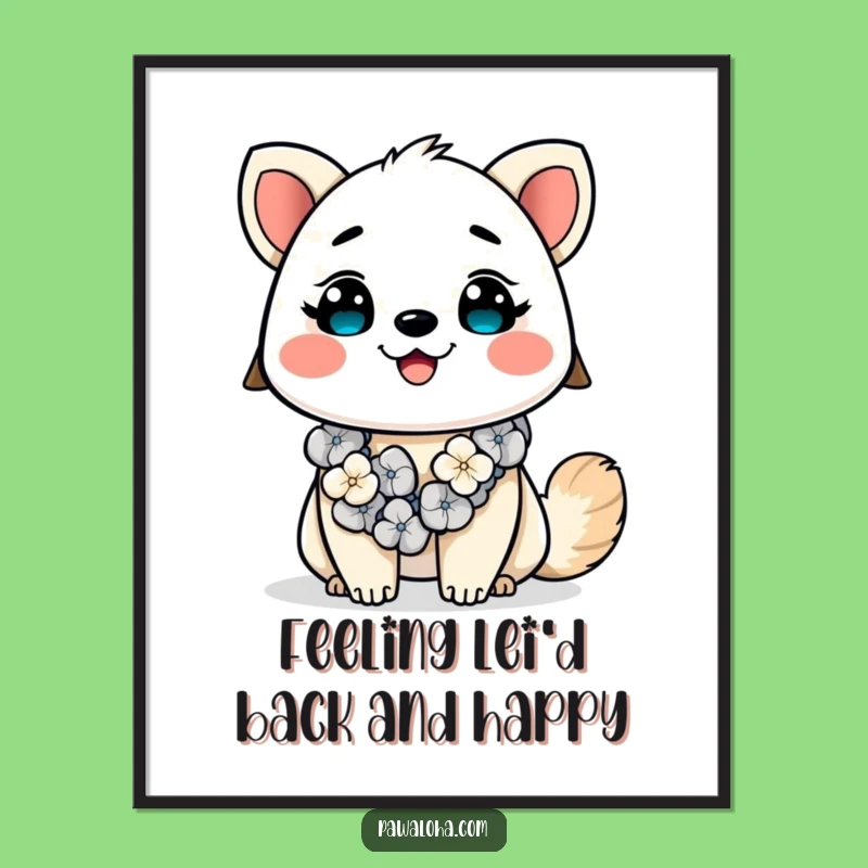 Free Printable Wall Art: Happy Lei Animal Tropical Smile Downloadable Art