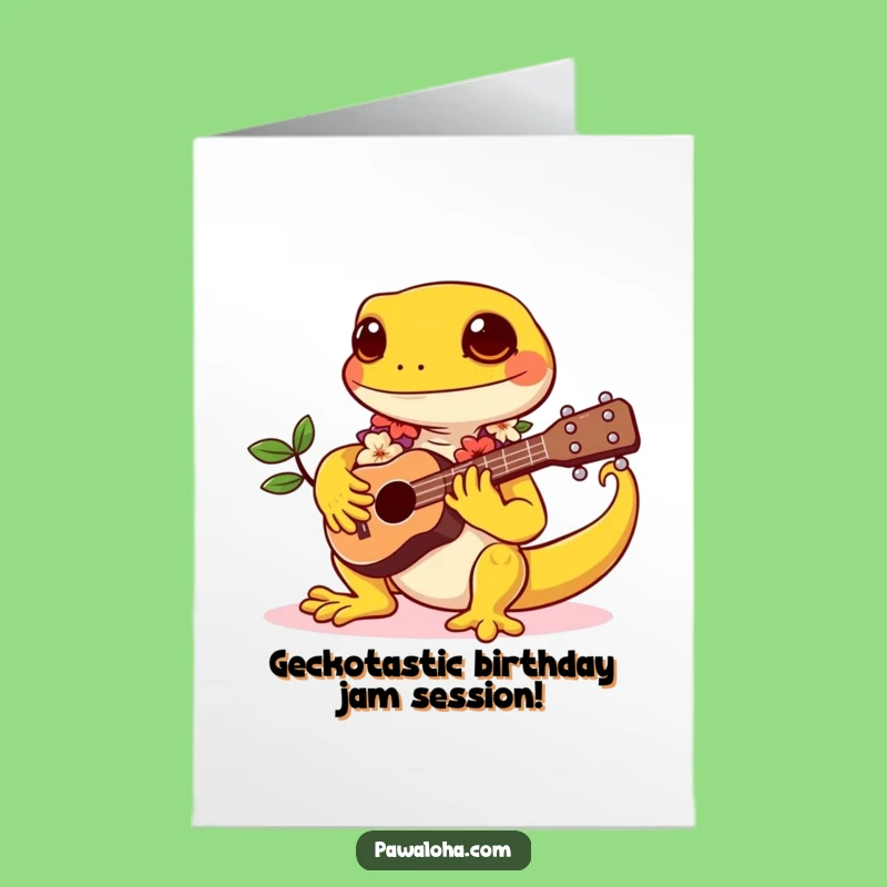 Free Printable Birthday Card: Kawaii Gecko Music for a Fun Downloadable DIY Gift!