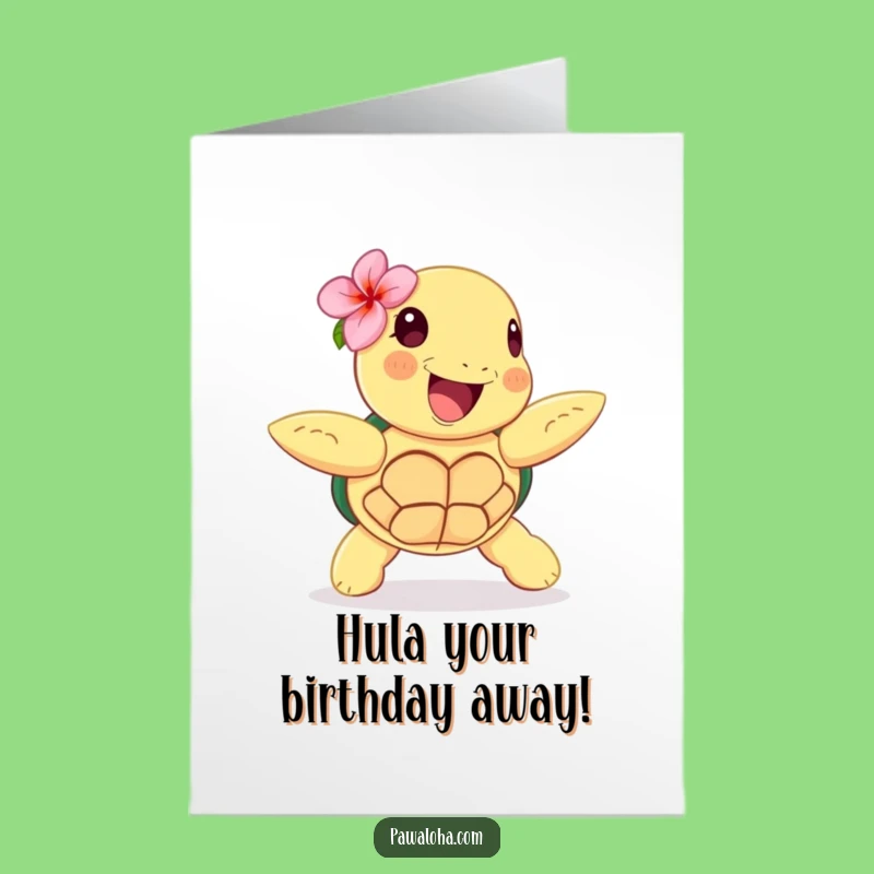 Free Printable Birthday Card: Hula Turtle Dance for a Fun Downloadable DIY Gift!