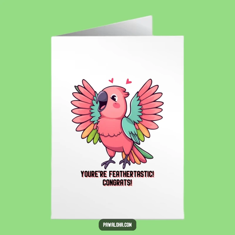 Free Printable Parrot Congratulations Card: Funny Singing Bird Downloadable Greeting for Jubilant Moments!