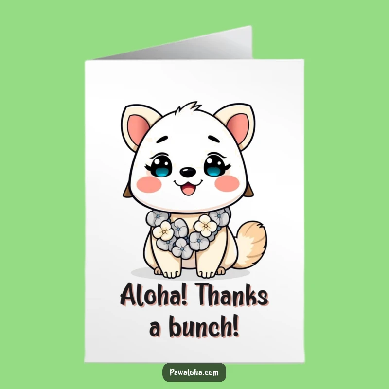 Free Printable Thank You Card: Happy Lei Animal Tropical Gratitude Downloadable Gift