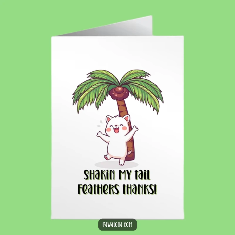 Free Printable Thank You Card: Dancing Animal Palm Tree Gratitude Downloadable Gift