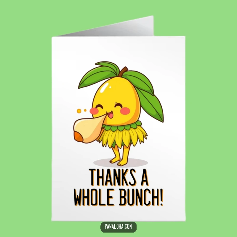 Free Printable Thank You Card: Happy Mango Conch Blower - Grateful Downloadable Gift