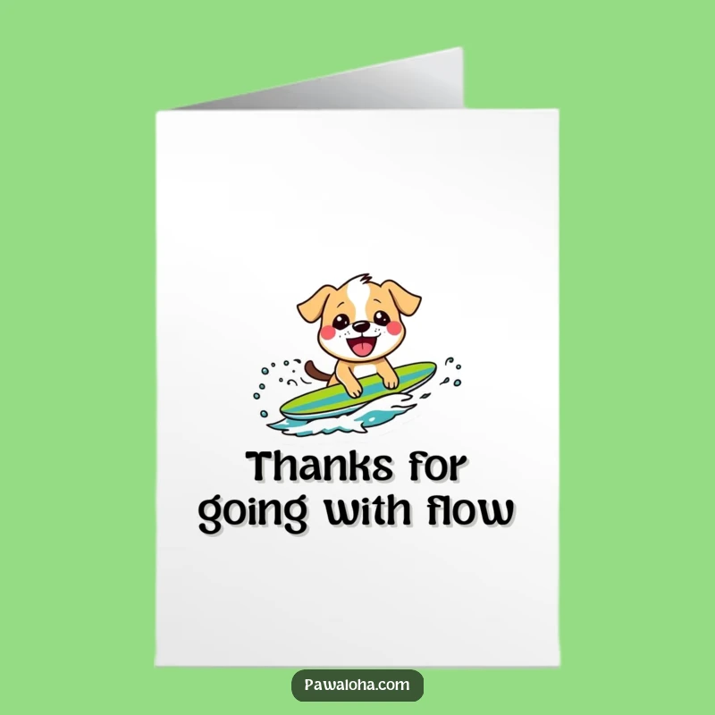 Free Printable Surfing Dog Thank You Card - Rad Downloadable Gift for Showing Thanks