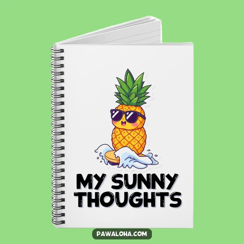 Funny Pineapple Surf Notebook: Cool Character, Beach Thoughts, Perfect Funny Journal!
