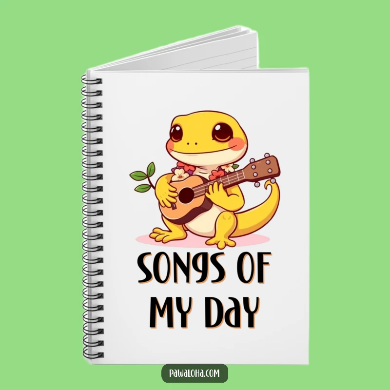 Funny Gecko Songbook Notebook: Kawaii Musician, Tropical Lyrics, Perfect Funny Journal!