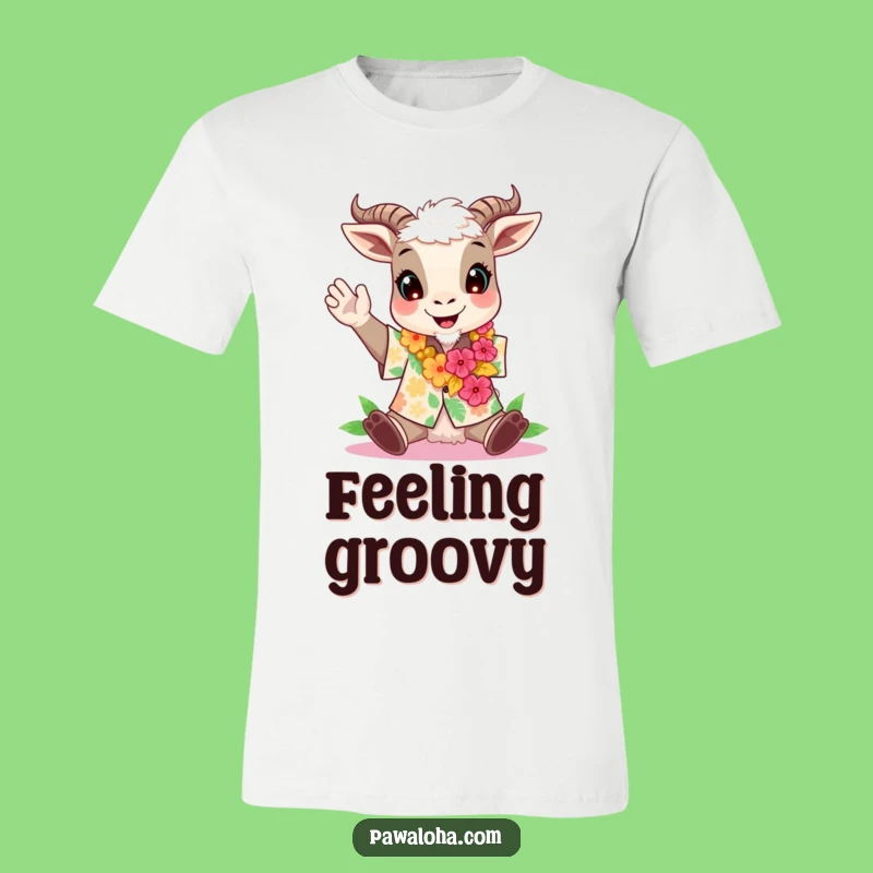 Funny Aloha Goat T-Shirt - Tropical Party Animal Tee for a Funny Gift
