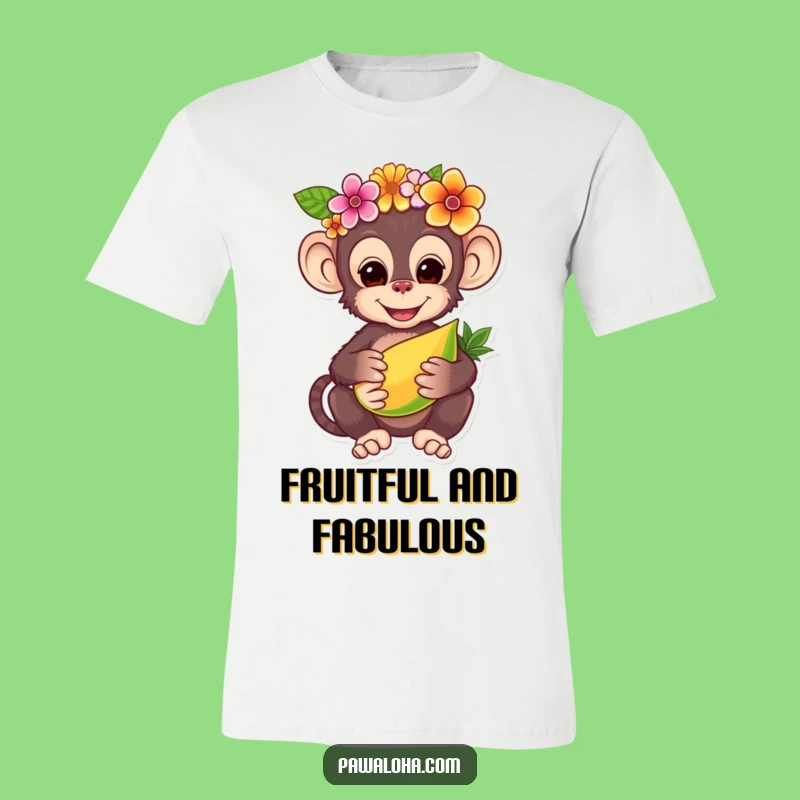 Funny Monkey Flower Crown T-Shirt - Charming Tropical Gift!