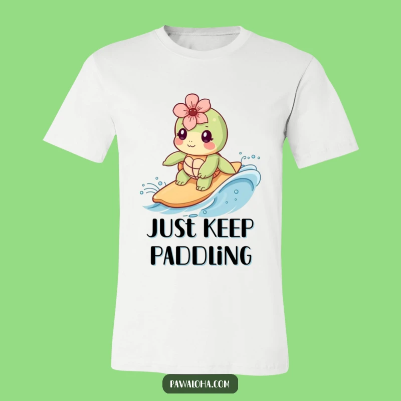 Funny Kawaii Sea Turtle T-Shirt: Cool Surfer Dude Shirt, Ideal Funny Gift for Beach Lovers