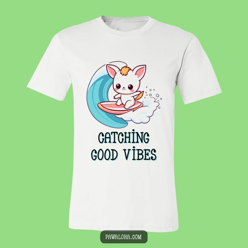 Funny Kawaii Surfer Animal T-Shirt: Ride the Rainbow in Style and Humor